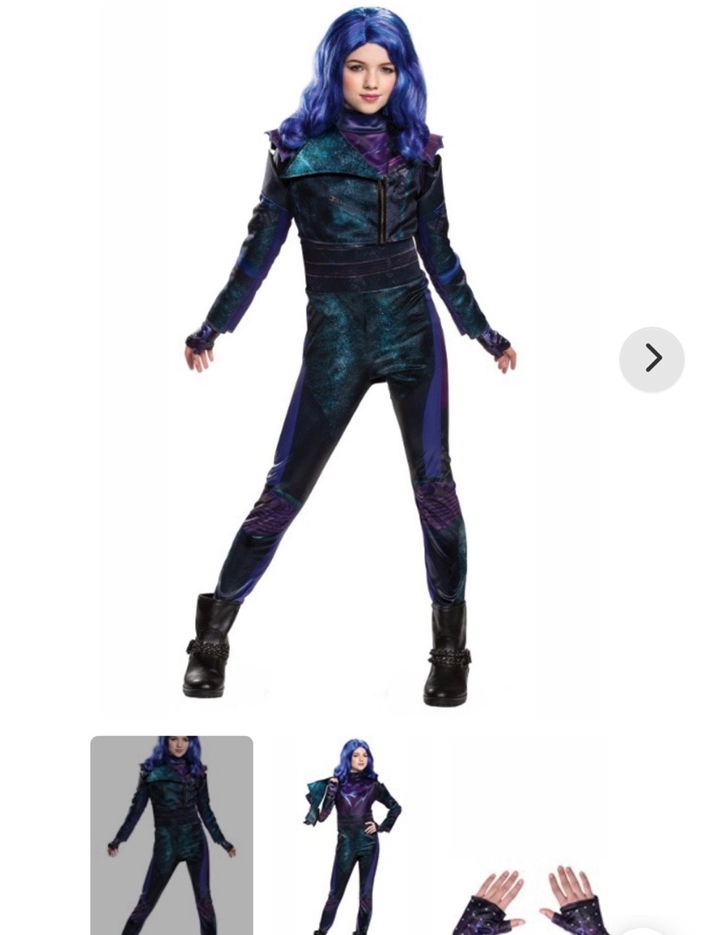 Disney Girls Shimmery Purple and Teal Villain-Inspired Jumpsuit Costume